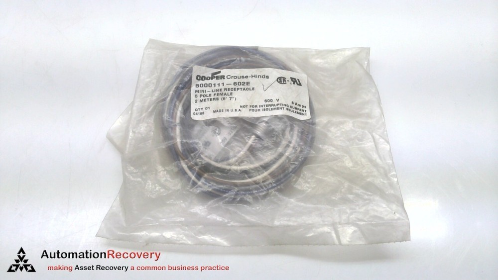 COOPER CROUSE-HINDS 5000111-602E MINI-LINE RECEPTACLE, NEW #308108