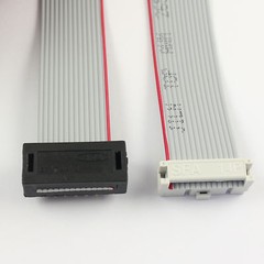 2Pcs IDC Male 14 Pin Connector To IDC Female 14 Pin Flat Ribbon Cable L= 30CM