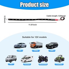 6 PCS 15 LED 12V Waterproof Car Light Strips, 1Ft Flexible Underbo Color: Pink