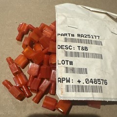 Lot Of 50 T&B RA25177 Quick Disconnect Terminal 18-22AWG Brass Red M 28.7mm Tin