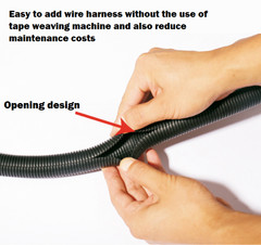 Split Sleeve Wire Loom Tubing Black Cord Cable Harness Protector Management