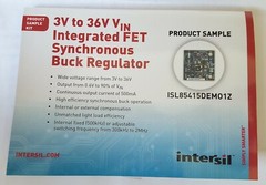 Intersil ISL85415 Demo Evaluation Board, 0.5A High Efficiency FET Buck Regulator