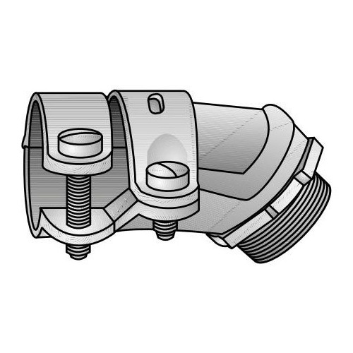 OZ-GEDNEY AC-50, 1/2″, Iron, (2) Screw/Squeeze, 45D, AC/Flex Connector, 1pc