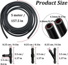 Windshield Washer Hose Kit – Includes 4 Meter Washer Fluid Hose & 12 Pcs Hose Co