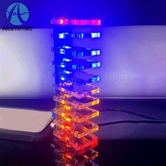 DIY LED Music Spectrum Electronic Kit Crystal Column Audio Display LM339 LM358