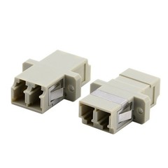 LC to LC Duplex Multimode Fiber Optic Adapter Coupler, 5 Pack in Beige