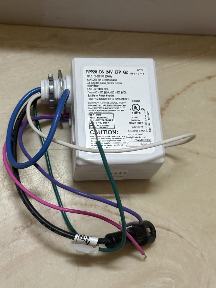 Acuity Controls nLight Lighting RPP20 DS 24V G2 Air Power Relay Pack