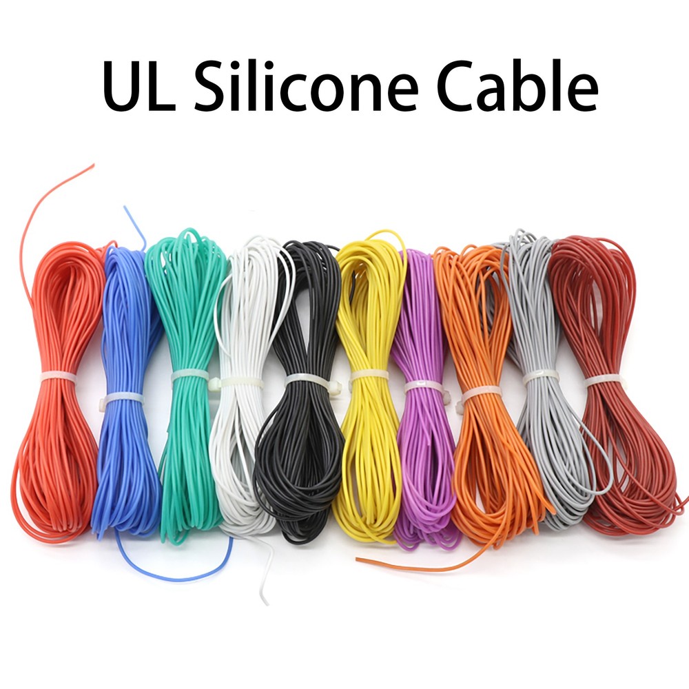 Silicone Cable Flexible Wire 2/4/6/8/1012/14/16/18 AWG – 30 AWG Various Colours