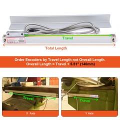 LCD Screen Digital Readout DRO Display w/ Linear Glass Scales