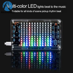LED Music Spectrum DIY Kit Voice Control Dynamic Dot Matrix Spectrum Screen 5V