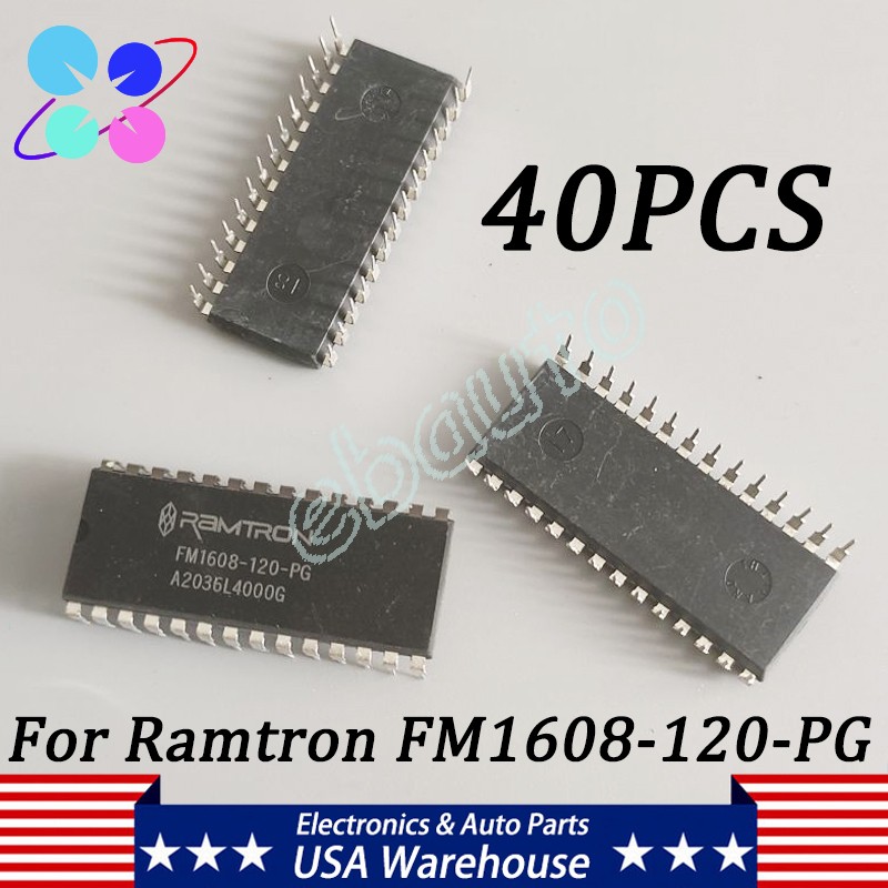 40Pcs For Ramtron FM1608-120-P FM1608-120-PG FM1608 64Kbit FRAM NVRAM DIP28 Chip