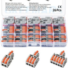 GKEEMARS 26Pcs Compact Splicing Connectors Wire Kit 2, 3 and Clear