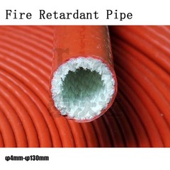 Silicone / Fibreglass Fire Sleeving Protective Heat Shield Sleeve Black/Red