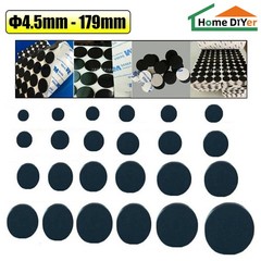 Black 4 -179mm Silicone Rubber Feet Non Slip Round Anti Impact Self Adhesive Pad