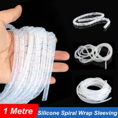 Silicone Spiral Wrap Cable Binding Tidy Leads on TV / PC / CCTV Wires Sleeving
