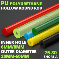 PU Polyurethane Hollow Round Rod Hollow Bar Ø 20mm-60mm Elastic Buffer 75A-80A