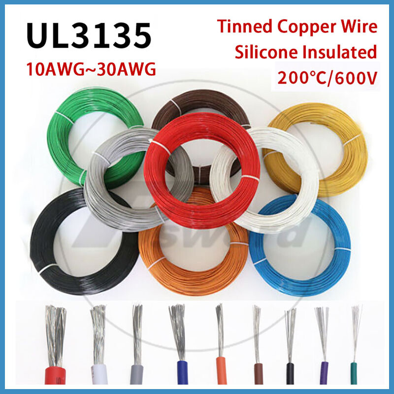 UL3135 Silicone Insulated Flexible Conductors Cable Tinned Copper Wire 10~30AWG