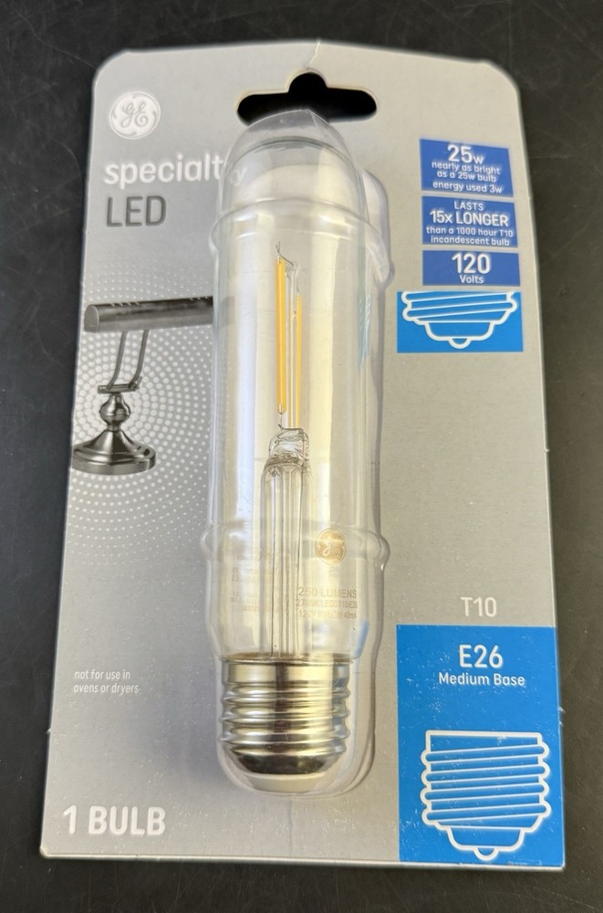 GE 25W 120 V T10 CLR LED Bulb 93129002 Vm05