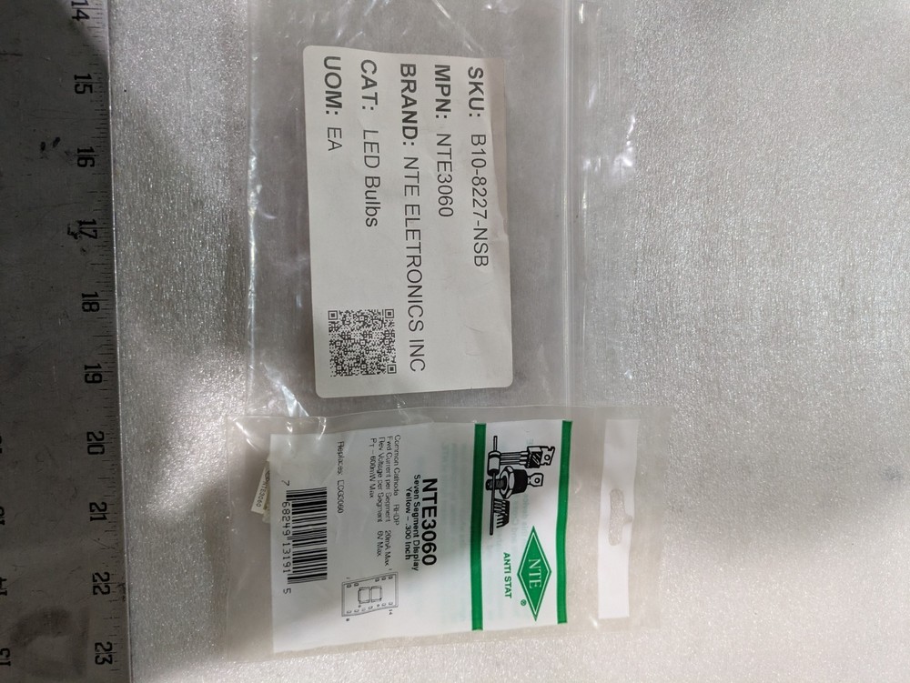 NTE Electronics NTE3060 Single Digit 7-Segment LED Display Common Cathode OEM