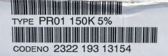 PHILIPS 1000x Metal Film Resistors 150kΩ 150000 Ohm Tolerance 5% Model PR01