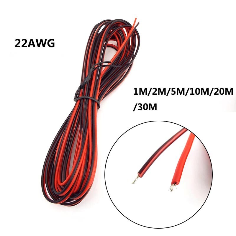 2pin 22awg DC Power Supply Cable Electric Wire Insulated PVC Line For LED Strip