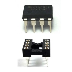 4PCS RC4558 + Sockets Dual Operational Amplifier DIP-8 New IC