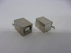 2 Pcs Pack Square USB Socket Jack Type B 180 Degrees Printer Port Female 4 Pins