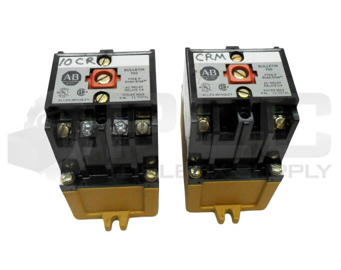LOT OF 2 ALLEN BRADLEY 700-P200A1 /B AC RELAY 10A 600V AC/DC W/ PA236 COIL