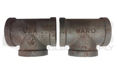 LOT OF 2 NEW WARD IRON PIPE TEE FITTING 1-1/4” X 1-1/4” X 1-1/4” *READ*