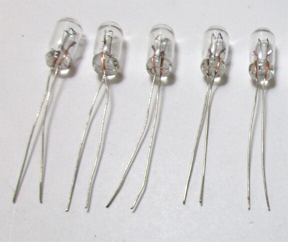 5 (Five) Bulbs 6V 40ma Light Bulb Very Small 2mm Tiny Miniature Mini Lamp