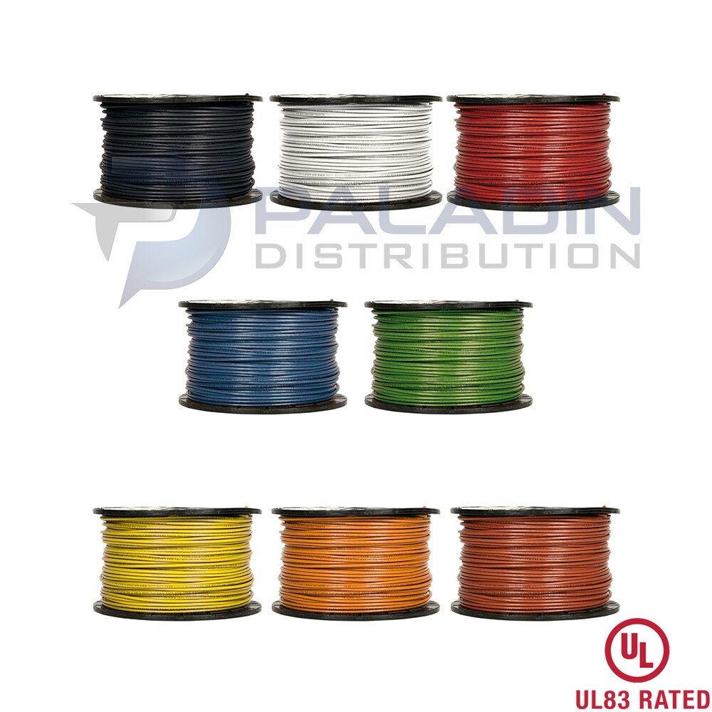 #14 AWG Gauge 600V THHN Stranded Copper Wire Multi Colors Available – UL 500FT
