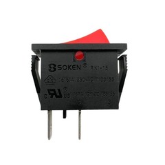 SOKEN RK1-15 Red Rocker Switch 2 Positions 2-Pins 16A 250VAC