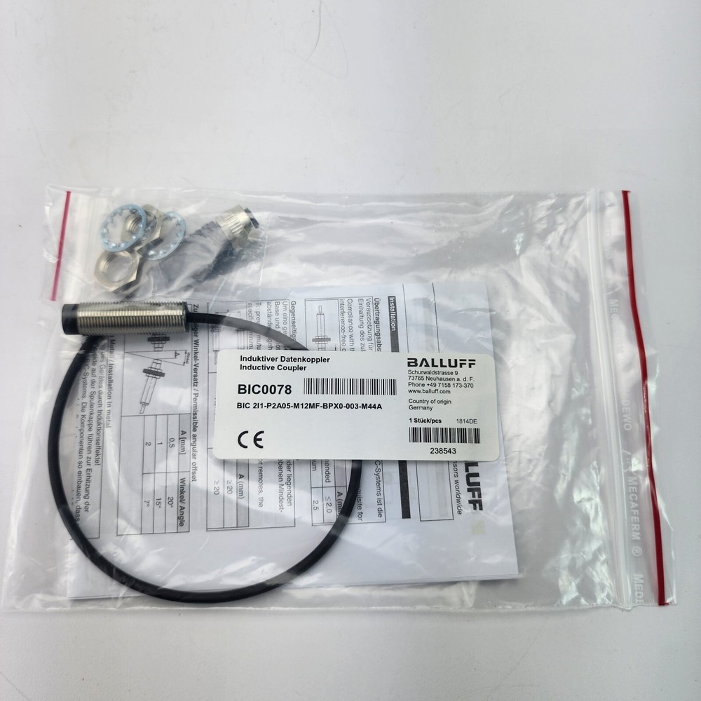 BALLUFF BIC0077 BIC 1I1-P2A05-M12MM-BPX0-003-M45A BIC1I1P2A05M12MMBPX0003M45A