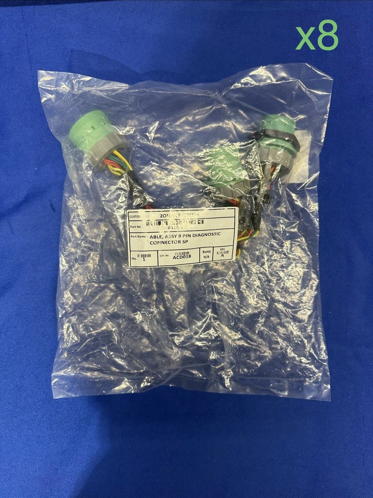 Zonar Systems 9 Pin Diagnostic Connector SP 81658 – Lot of 8 – All Sealed