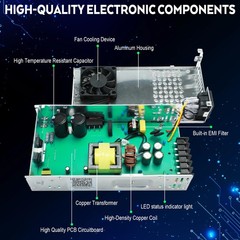 VAYALT DC 12V 50A 600W Switching Power Supply, 110V/220V AC to 12V, 12V-600W