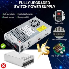 VAYALT DC 12V 50A 600W Switching Power Supply, 110V/220V AC to 12V, 12V-600W