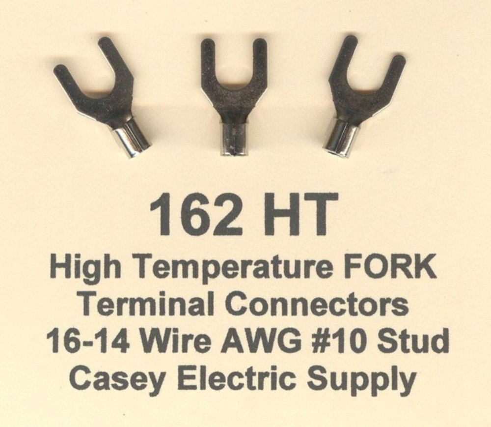 50 High Temperature FORK SPADE Terminal Connector 16-14 Wire Gauge AWG #10 Stud