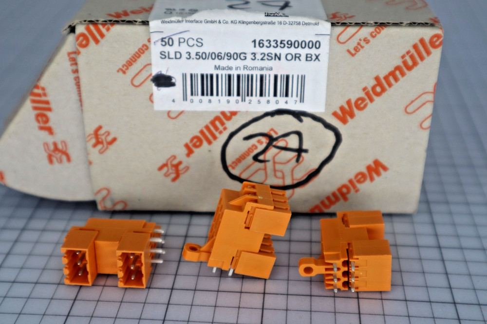 *Lot of 27* Weidmuller 1633590000 Terminal Block SLD3.50/06/90G 3.2SN OR BX