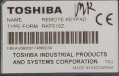 TOSHIBA Remote Keypad RKP010Z