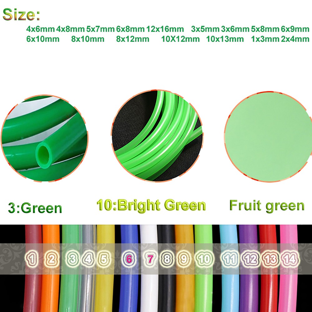 Green Silicone Vacuum Vac Hose Pipe Tube Water Air Food Grade Beer Pipe All Size