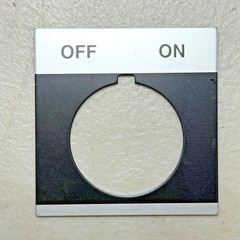 (Qty 10) 30mm OFF-ON Legend Plate, Switch Nameplate, ABB GE CR104PXN1BP057, NEW