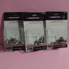 3 packs Monster Just Hook It Up Double Female Coax F Adapter 75 ohm 900 MHz NEW