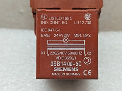 SIEMENS 3SB14 00-5C PUSH BUTTON WITH TRANSFORMER