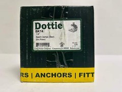 50 PK Dottie BK14 1/4″ Zinc Beam Clamp, Unopened Box of 50, Corrosion-Resistant