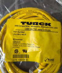 TURCK U2516-9 / PKG 3M-2-WS 4T Double-ended Cordset M8 straight to M12 90deg