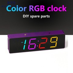 DIY Electronic Clock Kit LED Digital RGB Clock Time Temperature Date Display 5V