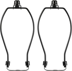 7 Inch Lamp Harp Kits Polish Black Finish 3/8 Inch Saddle Base Holes Light Duty