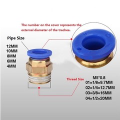 PC Pneumatic Male Thread Adaptor Pipe Push Fit Straight Quick Connectors Fitting
