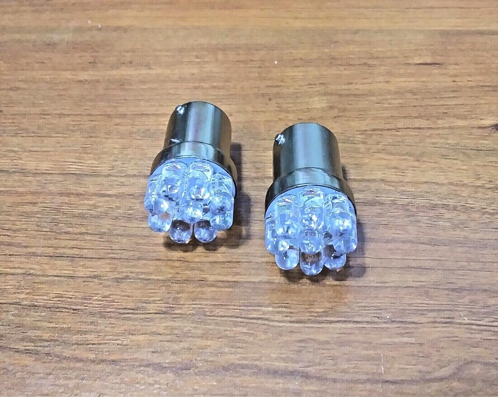 2 BBT Super Bright 12 volt DC 9 White LED 1141 Light Bulbs