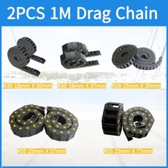 2PCS R28/R38/R55 Drag Chain Wire Carrier Plastic Semi Close/Open Type Cable 1M